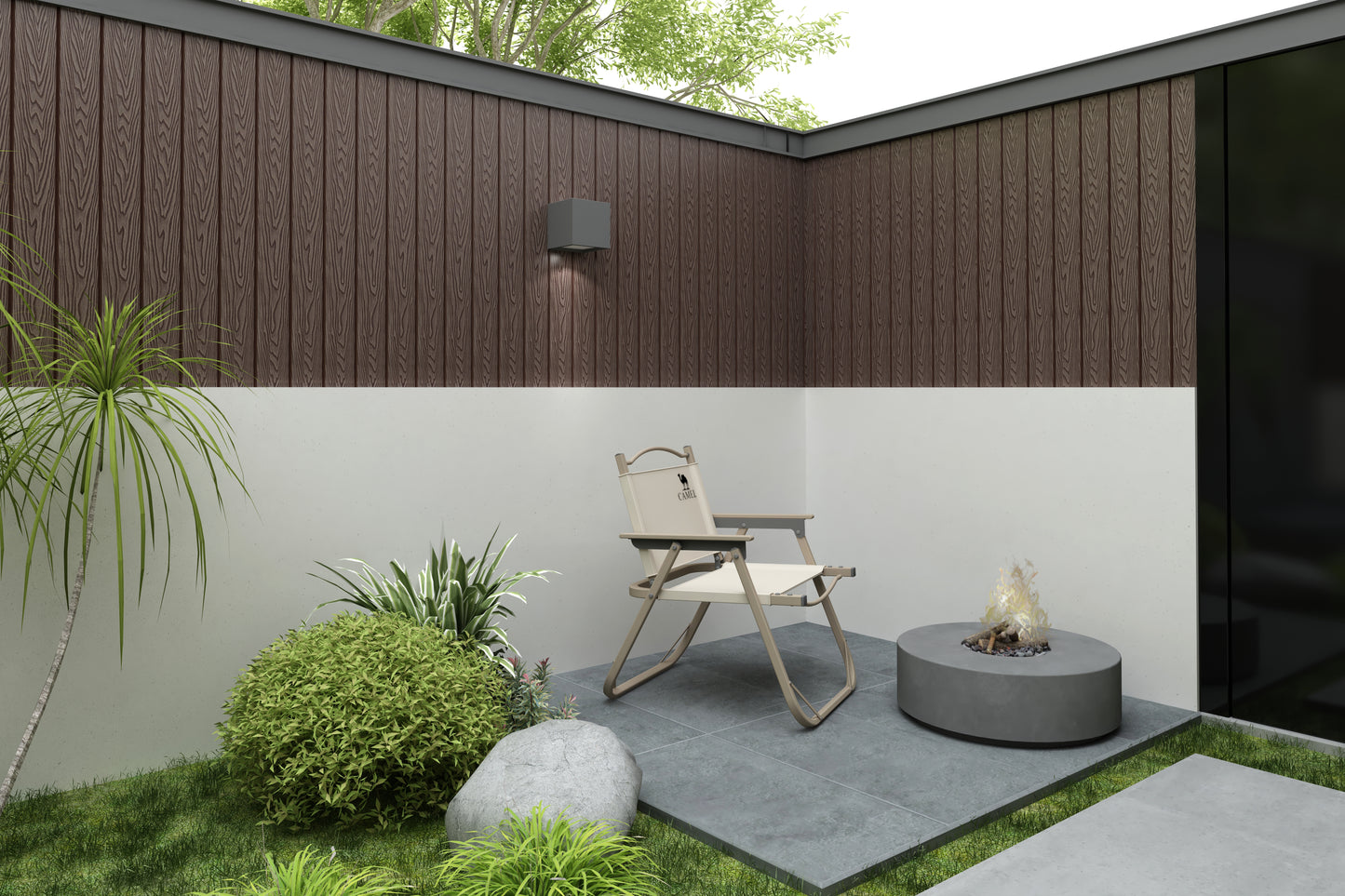 WPC zunanje stenske plošče Oreh - 3D