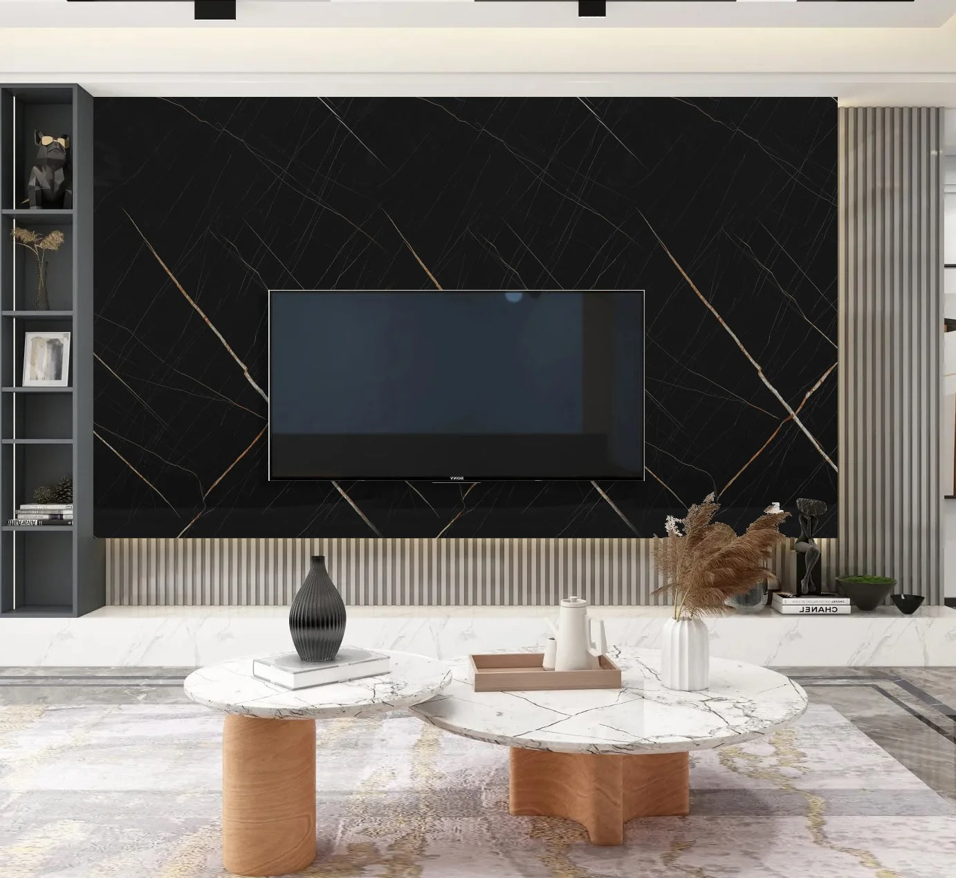 PVC dekorativna obloga Črni marmor 8231